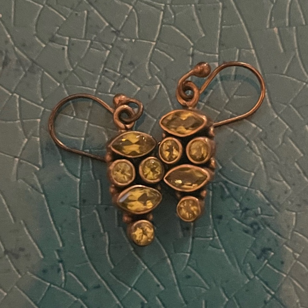 Green stone earrings